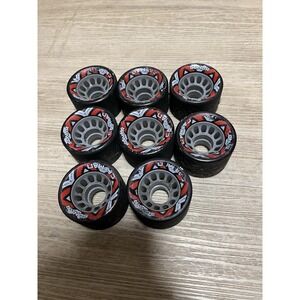 Riedell Sonar Cayman Lot Of 8 62 X 43MM Quad Speed Skate Wheels Black Red